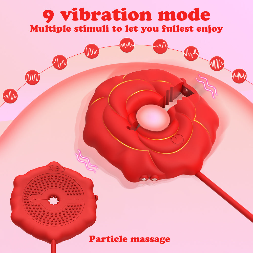 Adult Toys Discreet Nipple Toys 9 Vibrations Nipple Clamps with Chain Necklace Silicone Portable Rechargeable Nipple Vibrator for BDSM 9 vibration mode