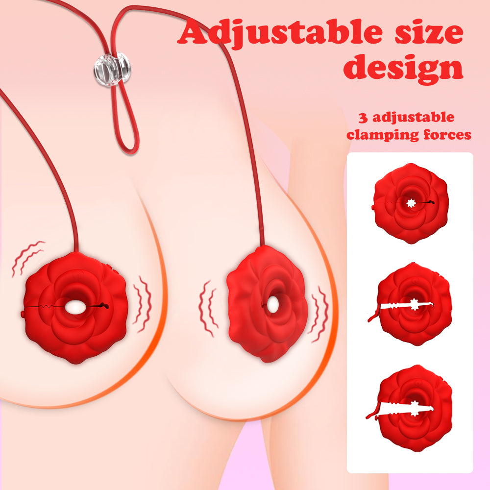 Adult Toys Discreet Nipple Toys 9 Vibrations Nipple Clamps with Chain Necklace Silicone Portable Rechargeable Nipple Vibrator for BDSM adjustable size design