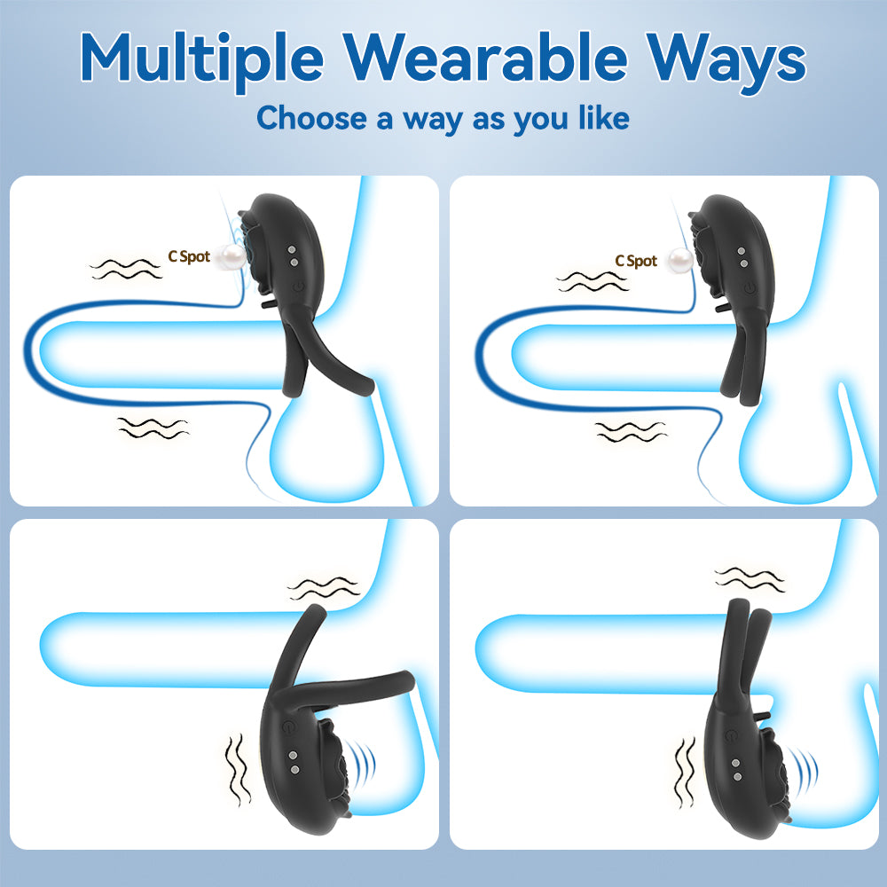 Vibrating Cock Ring Adult Sex Toys for Men 8 Vibrations Remote Control Vibrators Silicone Penis Ring multiple wearable ways