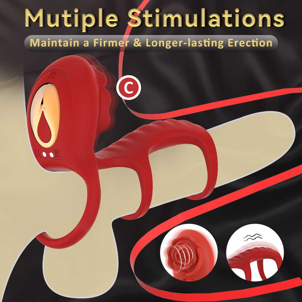 Vibrating Cock Ring Rose Adult Sex Toys with Remote Control 9 Vibrations Penis Ring Vibrator Couple Sex Toys for Men multiple stimulations