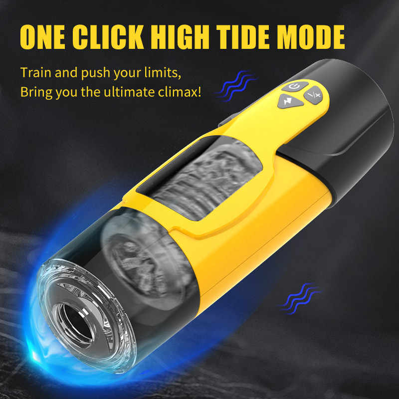 Fully Automatic Retractable Rotating Audible Silicone Jet Cup with 3 Thrusters and 7 Rotating Male Masturbators one click high tide mode