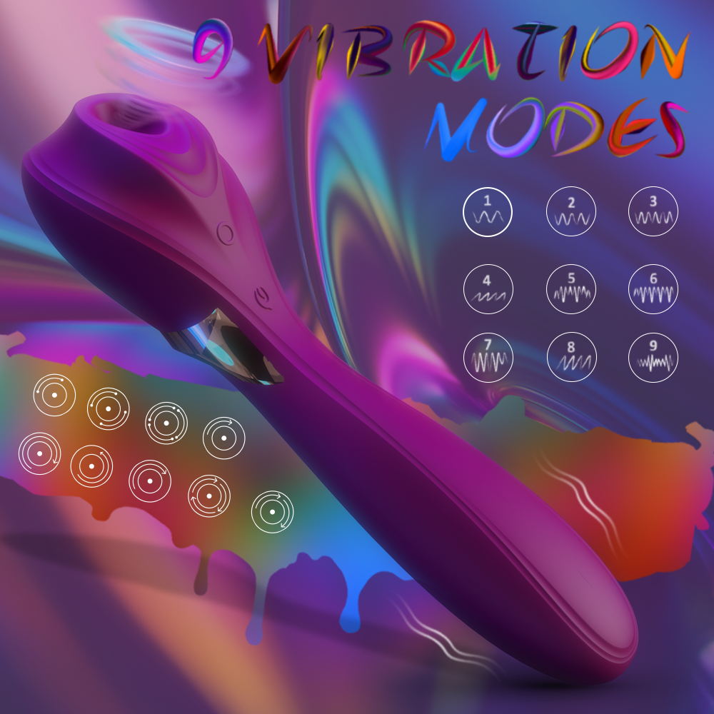 Clitoral Stimulation Air Pulse Vibrator Suction Red Wine 9 vibrations