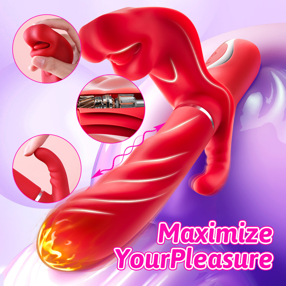 G Spot Vibrator Rabbit Thrusting Vibrators with Tongue Anal with Thrust and Nibbling maximizes your pleasure
