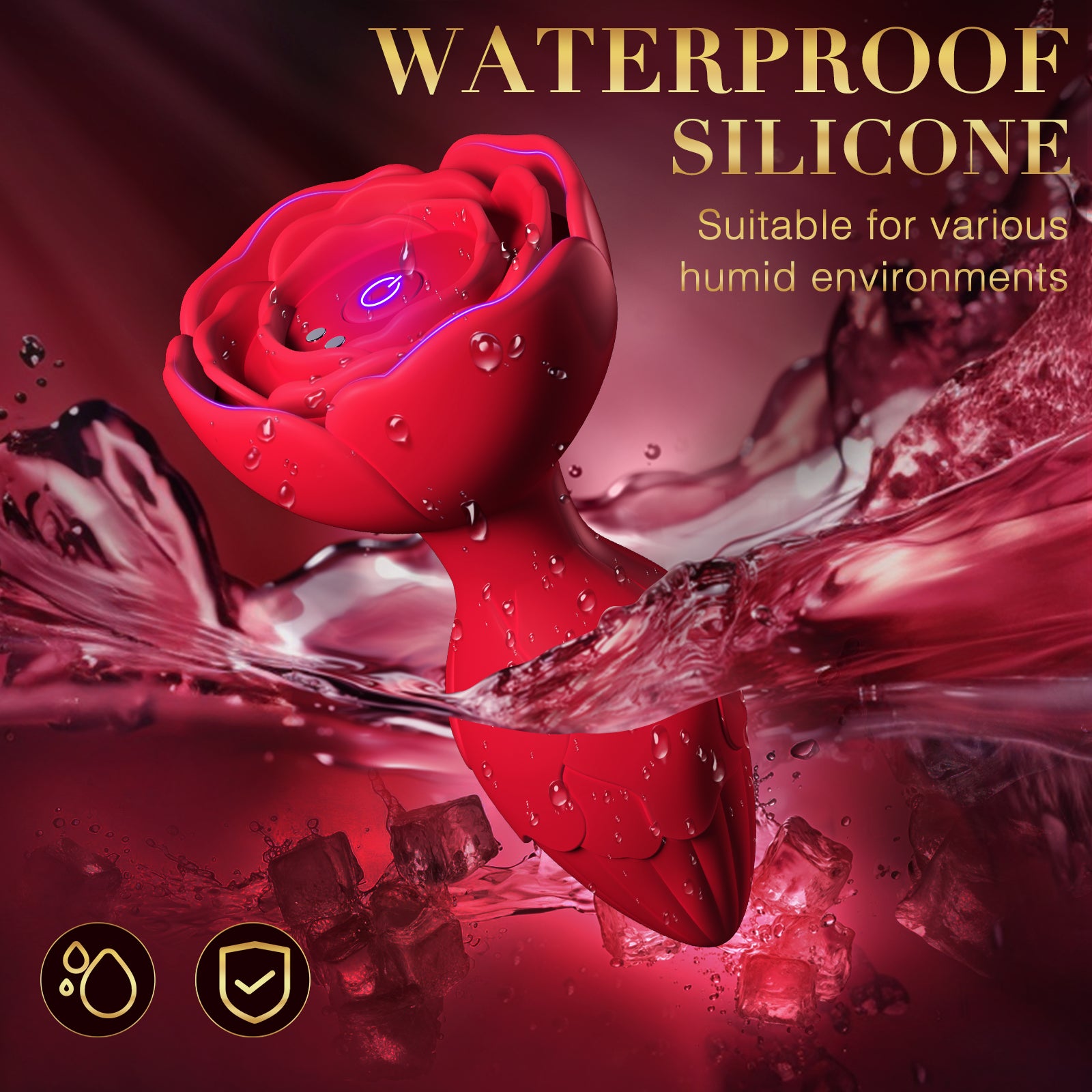 Rose Vibrator Anal Plug Sex Toy Butt Plug Anal Trainer with 9 Vibration Modes APP Remote Control waterpwaterproof