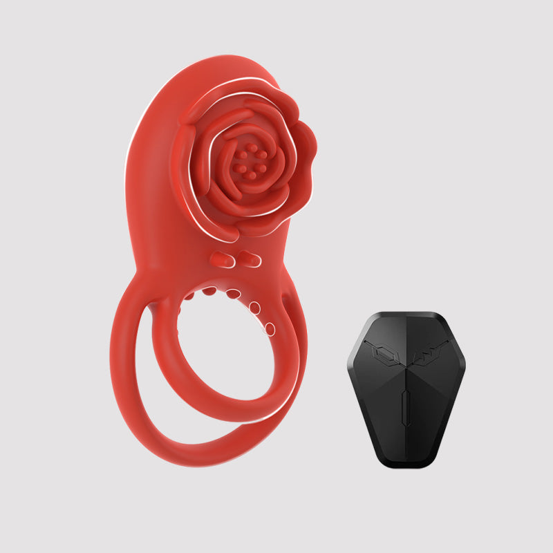 Vibrating Cock Ring Adult Sex Toys for Men 8 Vibrations Remote Control Vibrators Silicone Penis Ring red