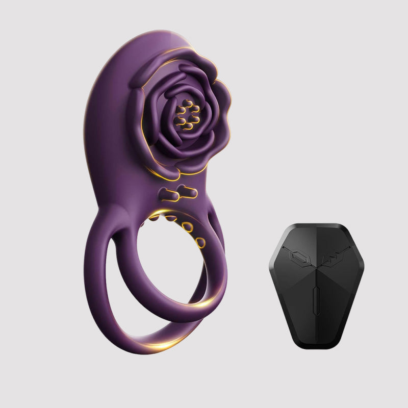 Vibrating Cock Ring Adult Sex Toys for Men 8 Vibrations Remote Control Vibrators Silicone Penis Ring purple