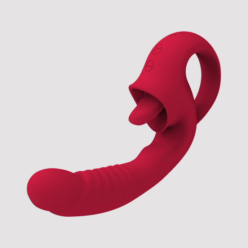 Clitoral Licking G Spot Vibrator 2 in 1 Nipple Clitoralis Stimulator with 10 Licking and Vibrating Modes