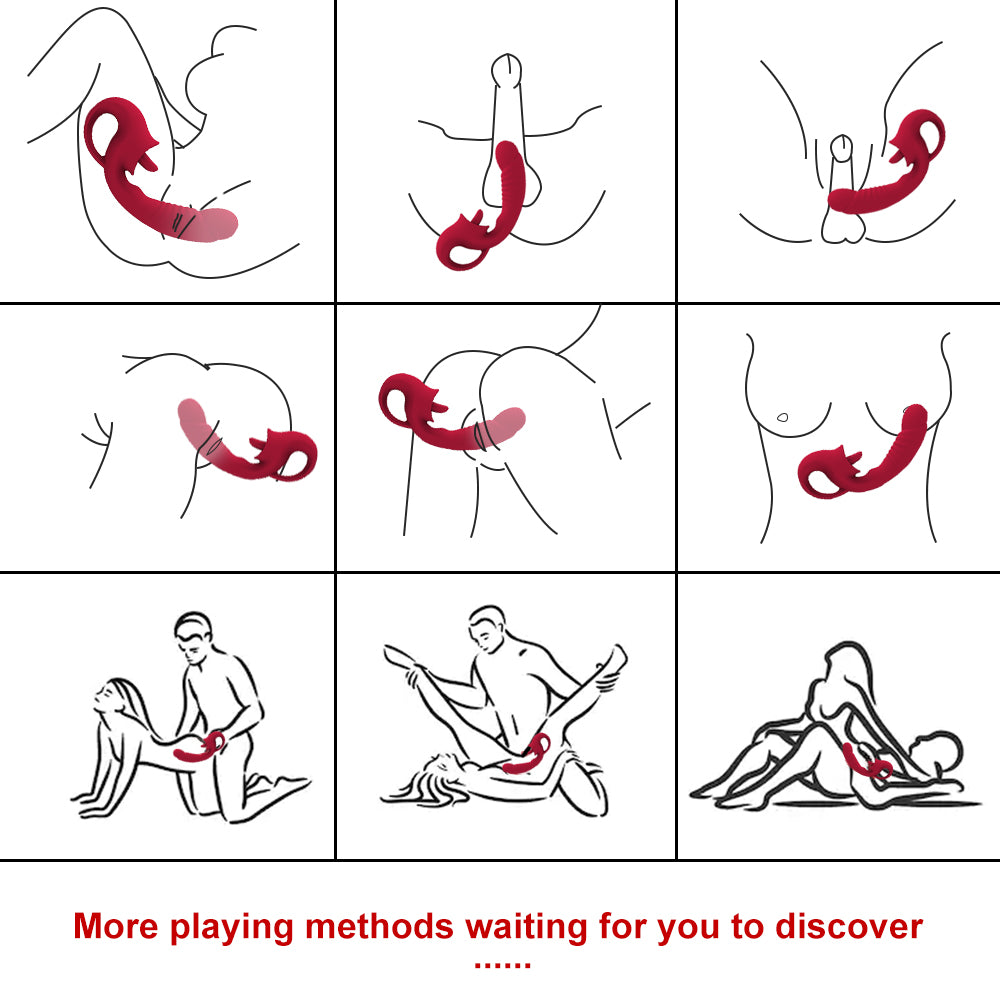 Clitoral Licking G Spot Vibrator 2 in 1 Nipple Clitoralis Stimulator with 10 Licking and Vibrating Modes