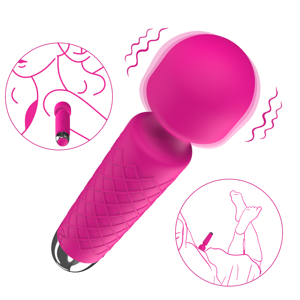 Vibrator Wand Clitoris Stimulation G Spot Dildo with 9-Frequency Vibration