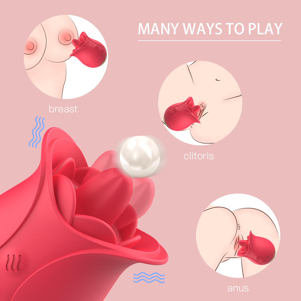 Rose Sex Toys Vibrator for Women Adult Toys with 9 Tongue Licking & 9 Vibrating & Modes many ways to play