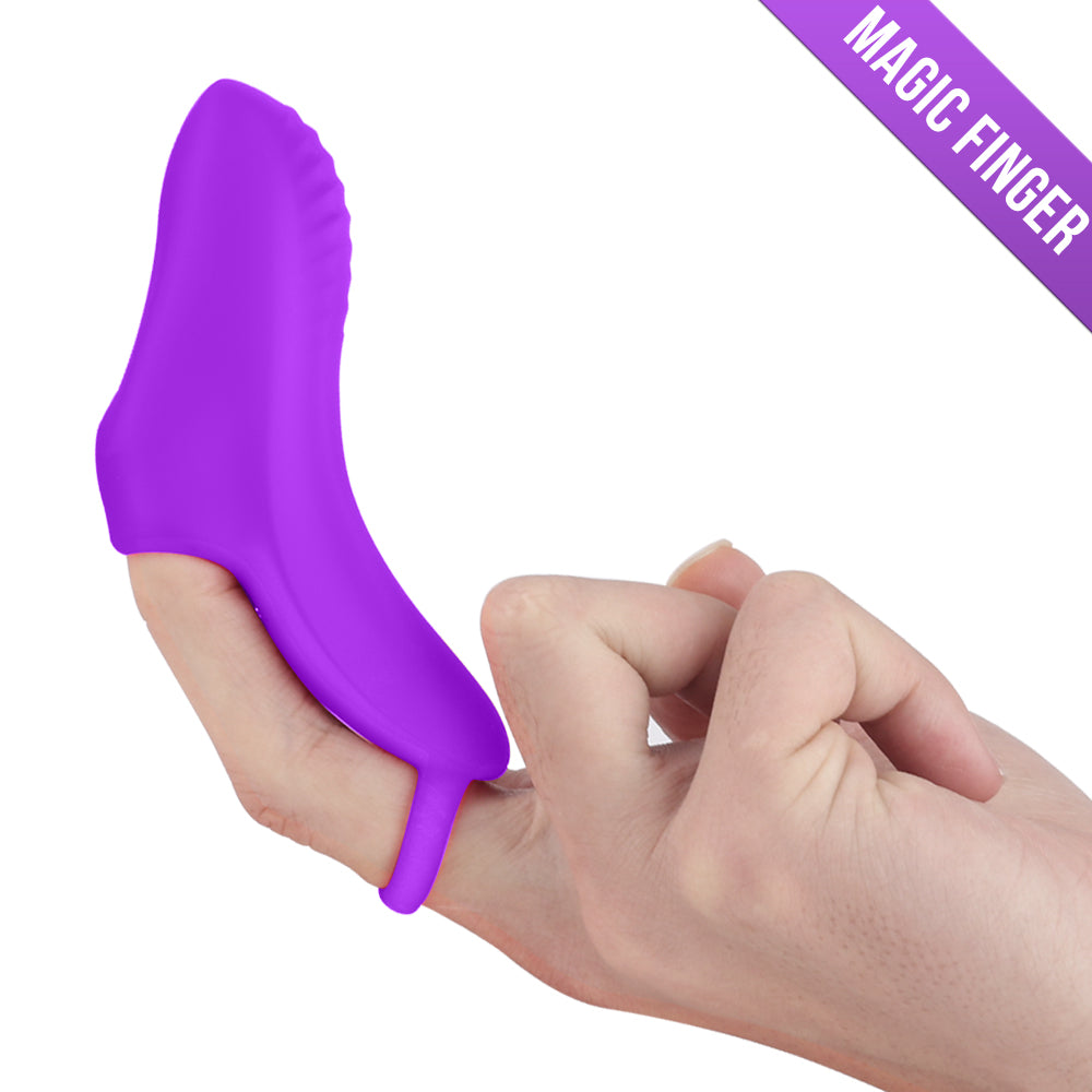 Finger Vibration Massager Extend Fingers Deep Massage of Clitoral G-spot purple