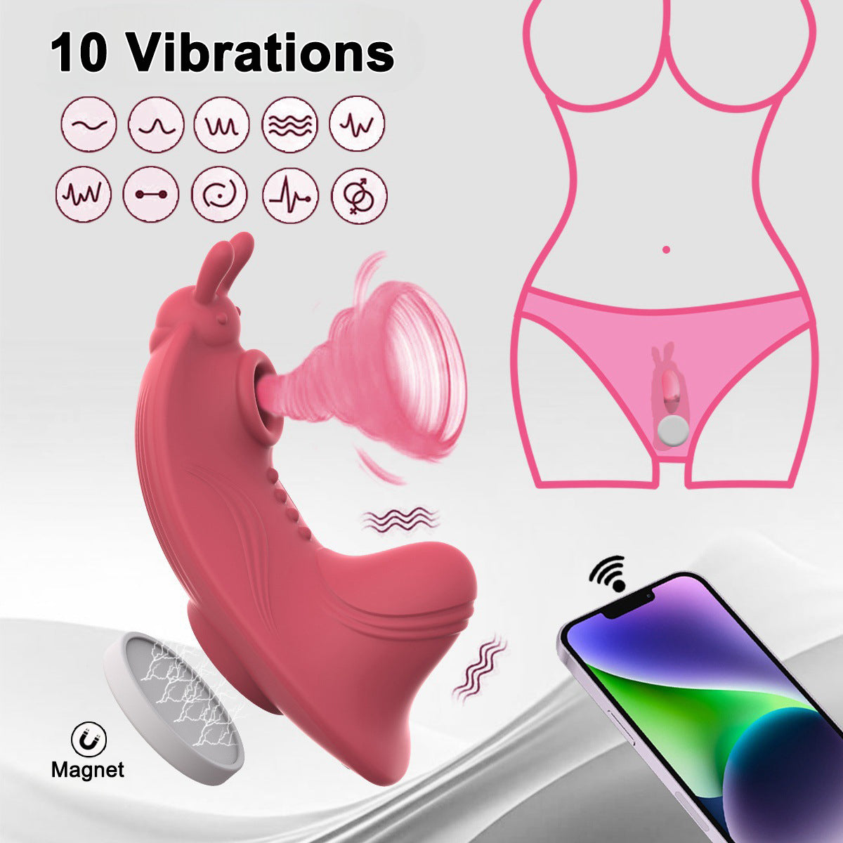 Silent Vibrating Wearable Butterfly Vibrator for Dating Women Clitoris Massage 10 vibration