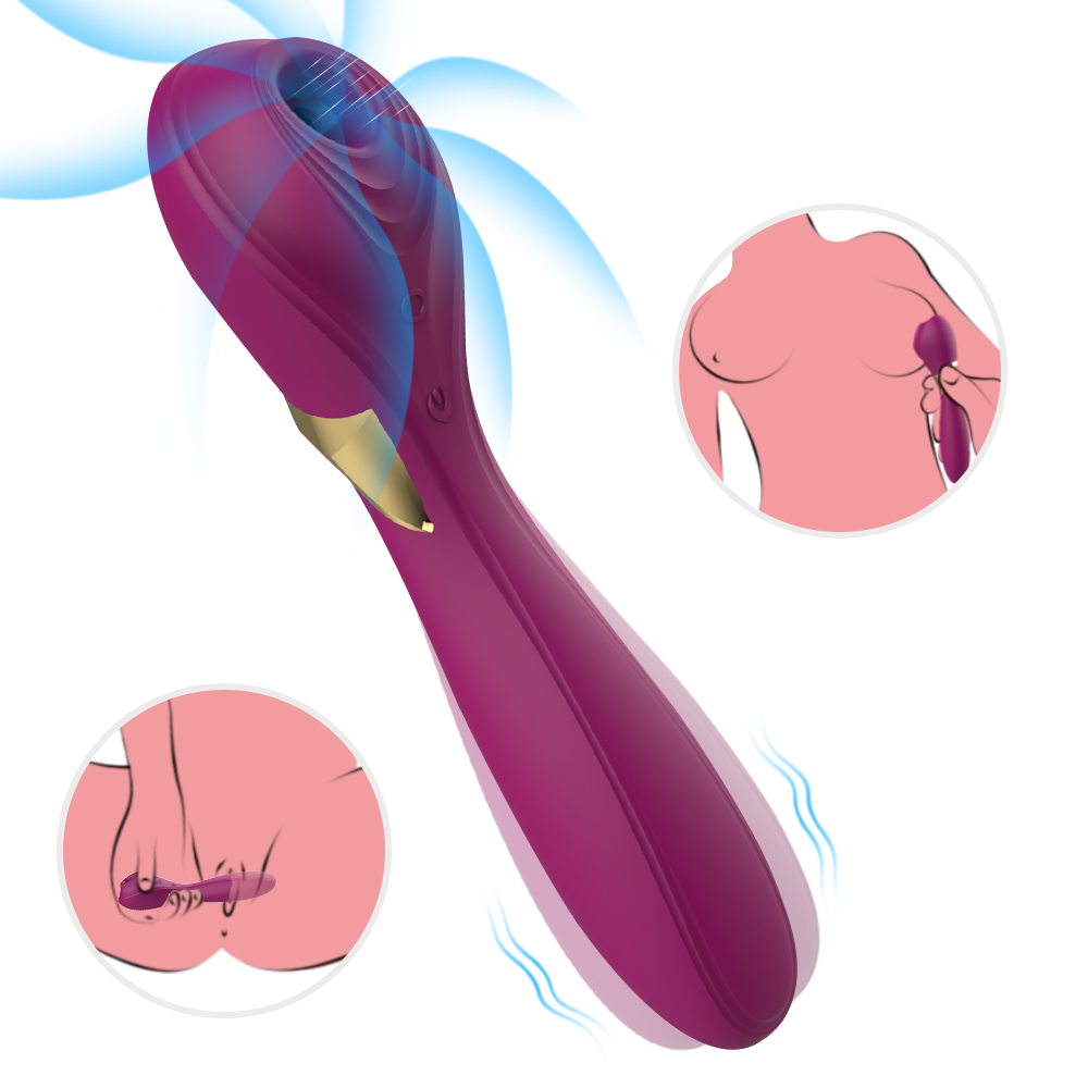 Clitoral Stimulation Air Pulse Vibrator Suction Red Wine - DR.LOVE