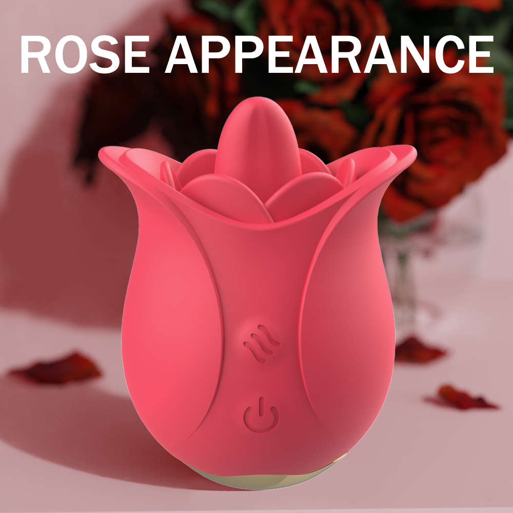 Rose Sex Toys Vibrator for Women Adult Toys with 9 Tongue Licking & 9 Vibrating & Modes rose appearance