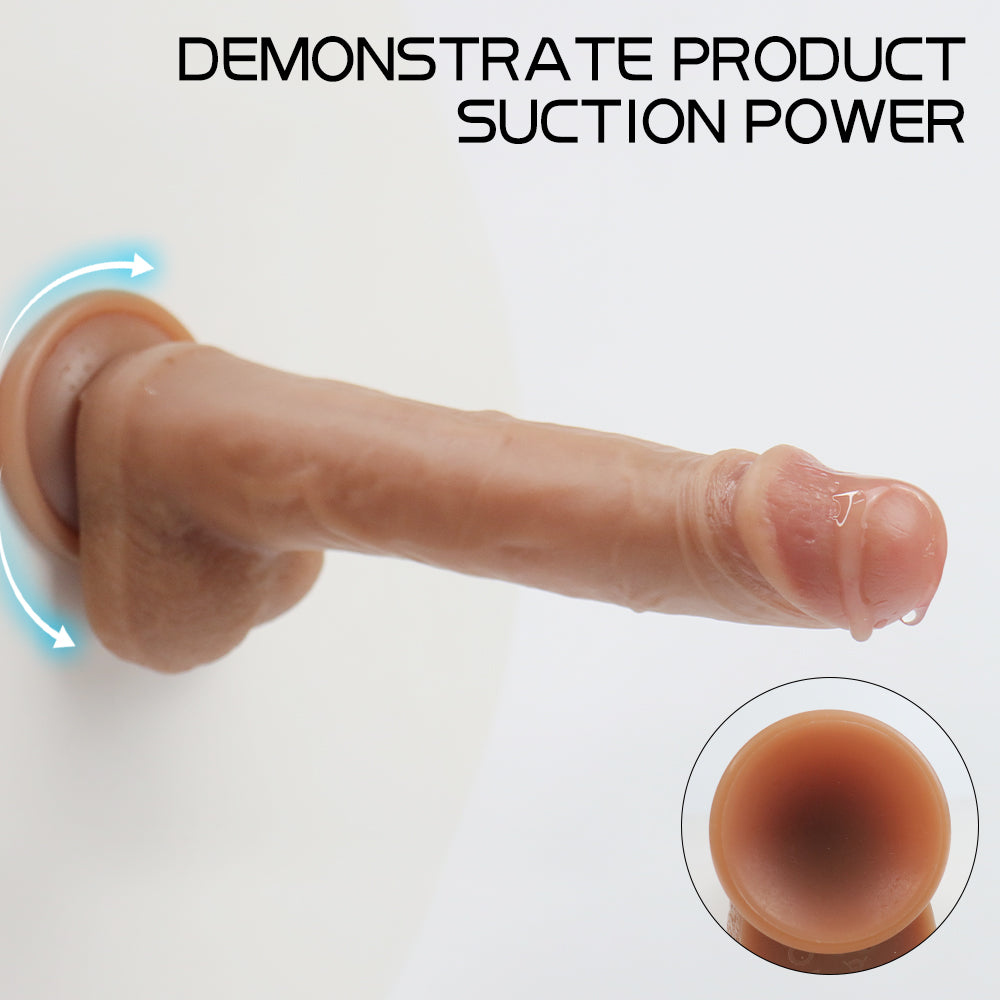 8.5 Inch Realistic Silicone Dildo Safety Material for Clitoral Vagina and Anal Stimulation with Strong Suction Cups powerful suction