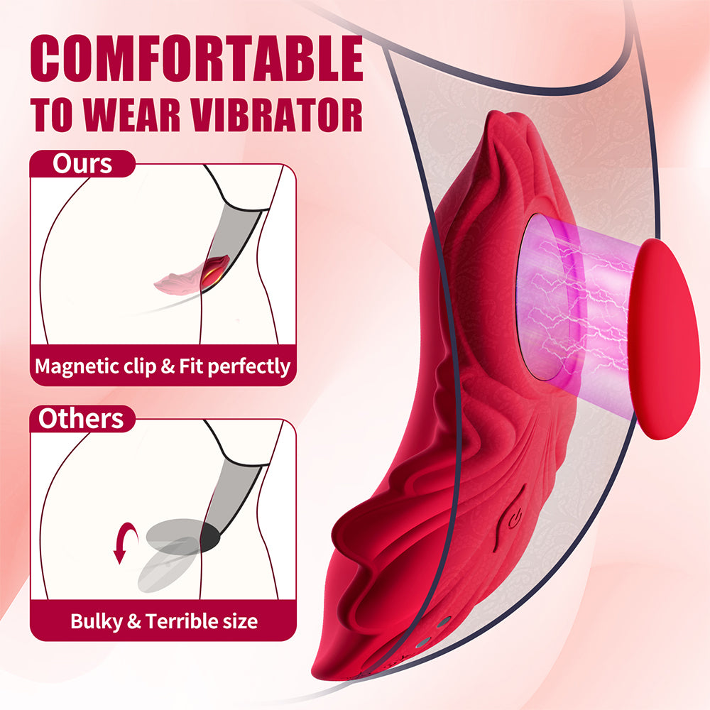 LCD Display Design and APP Remote Control Butterfly Wearable Vibrators for Her G Spot and Clitoris with 9 Quiet Vibration Modes Panty Vibrator wearable design