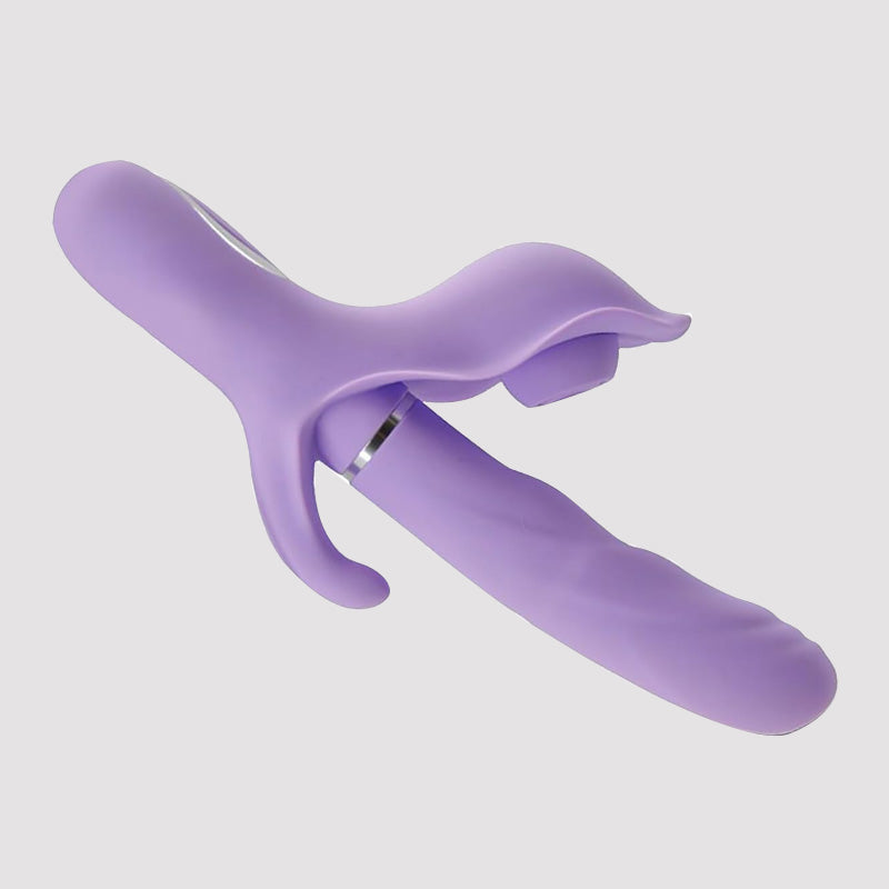 3 in 1 Man-Eating Flower G-Spot Vibrator 10 Frequency of Thrusting Vibrating Flapping Clitoris Vaginal Stimulator