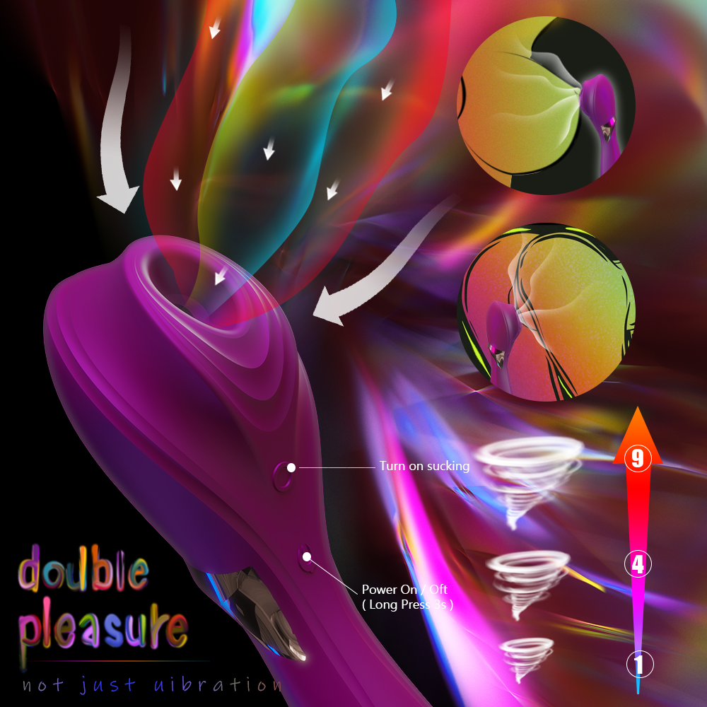 Clitoral Stimulation Air Pulse Vibrator Suction Red Wine double pleasure