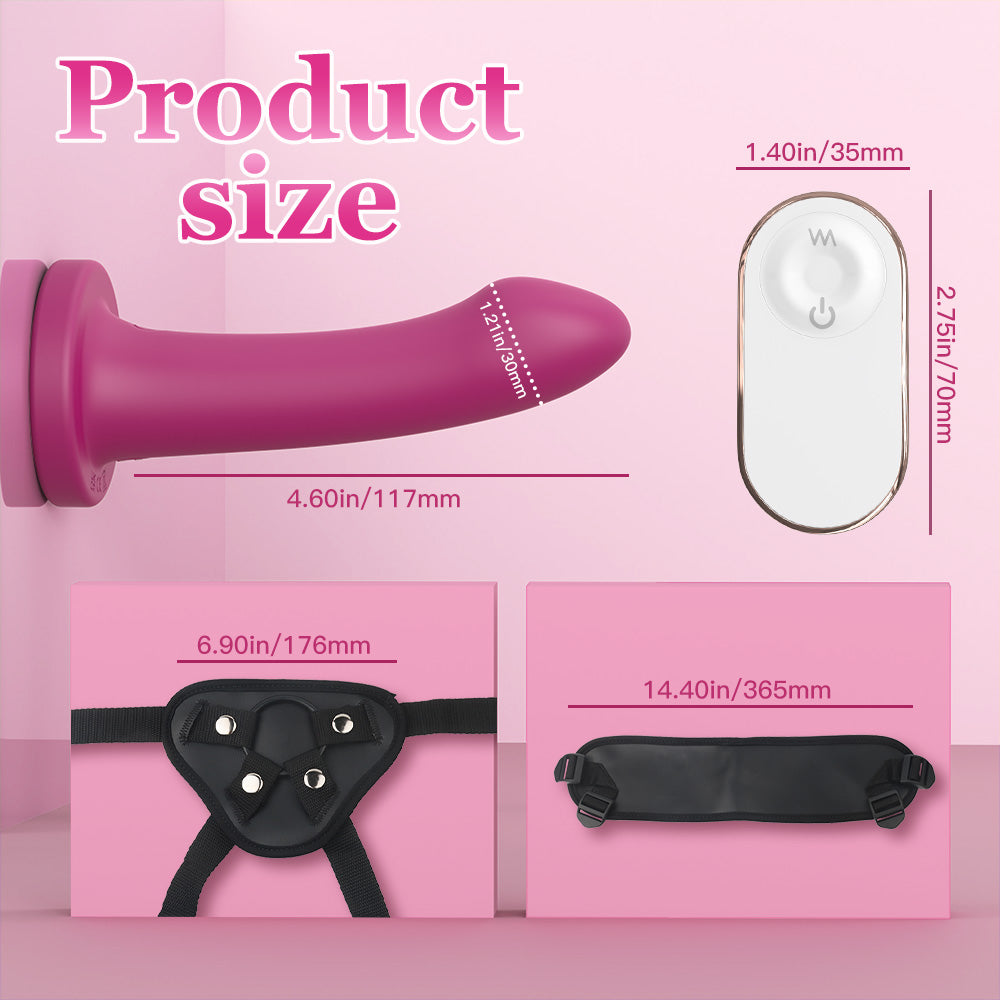 Simulated Silicone Penis Paired with Tie Straps for Pegging Homosexuals product size