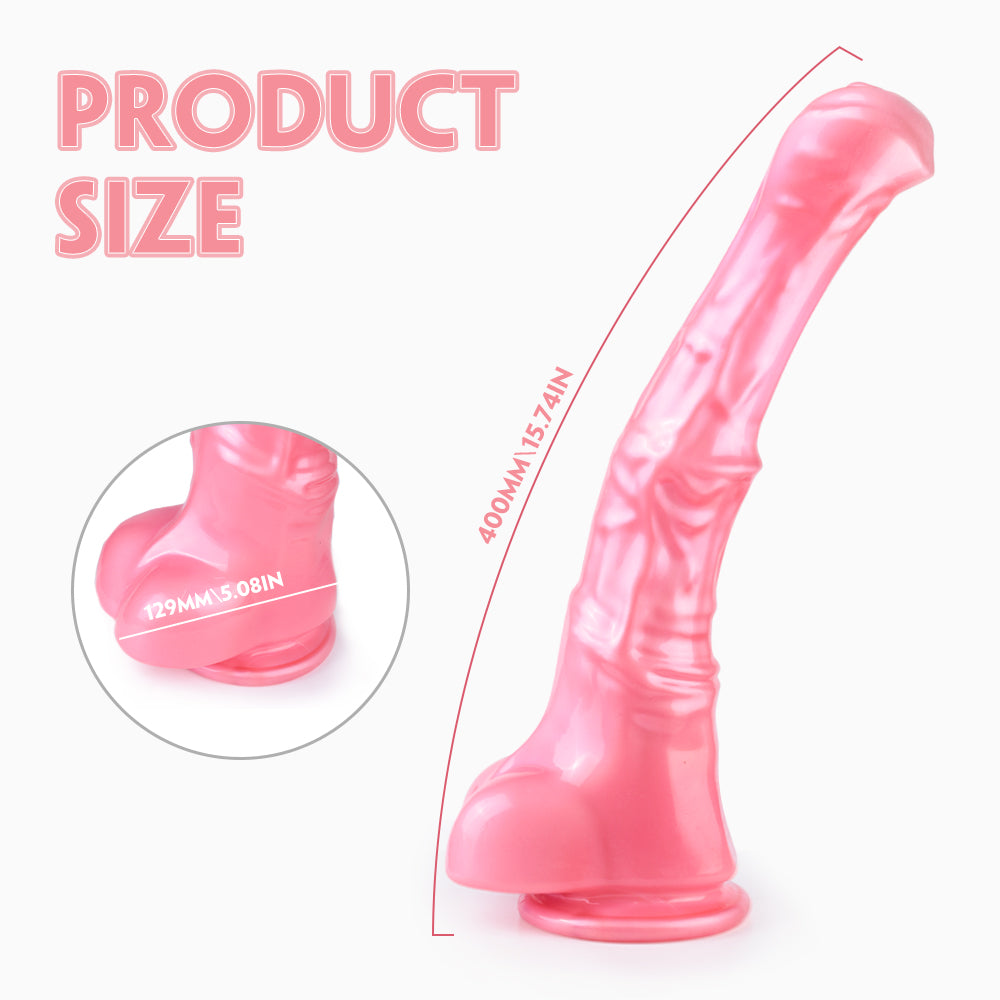 Soft Flexible XXL Big Size Artificial Horse Dildo Anal Toy Silicone Made with Suction size details