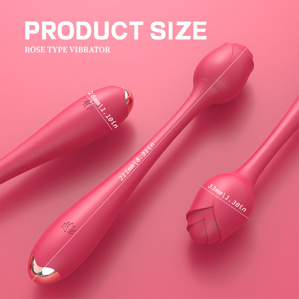 Rose Female Masturbator Silicone USB Charging Dragon Bone Clitoral G Spot Tongue Licking Egg Vibrator perfect size