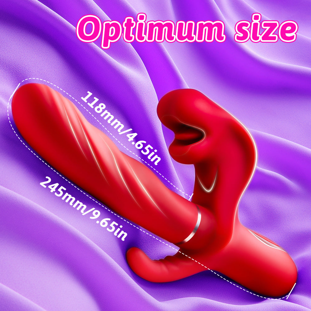 G Spot Vibrator Rabbit Thrusting Vibrators with Tongue Anal with Thrust and Nibbling optimum size