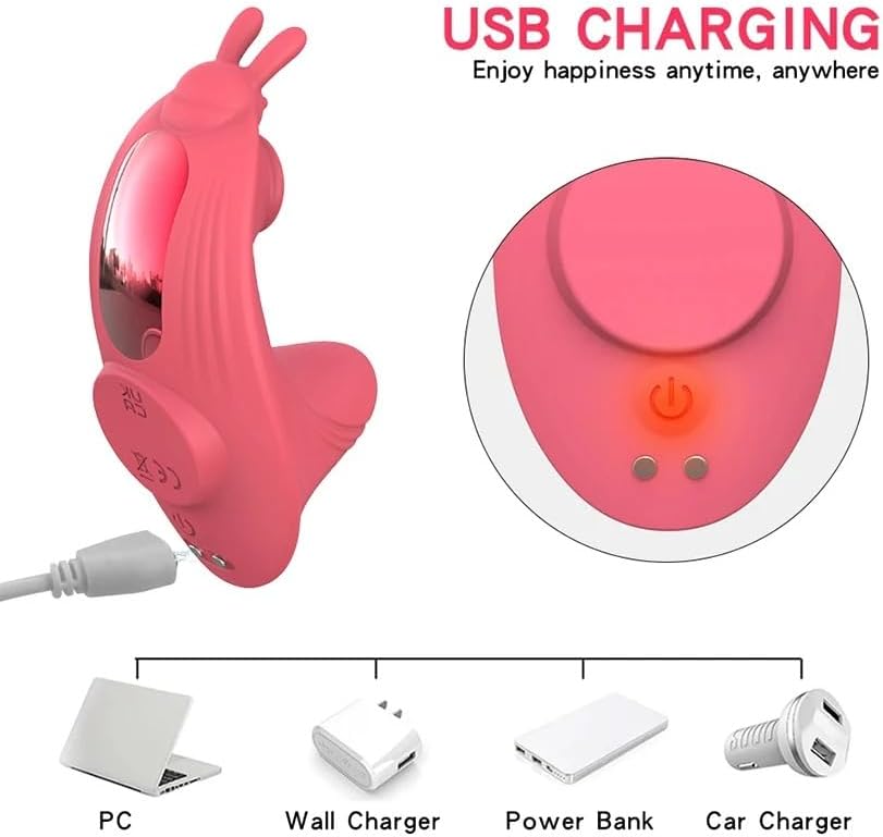 Silent Vibrating Wearable Butterfly Vibrator for Dating Women Clitoris Massage usb charging