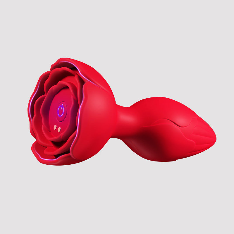 Rose Vibrator Anal Plug Sex Toy Butt Plug Anal Trainer with 9 Vibration Modes APP Remote Control 