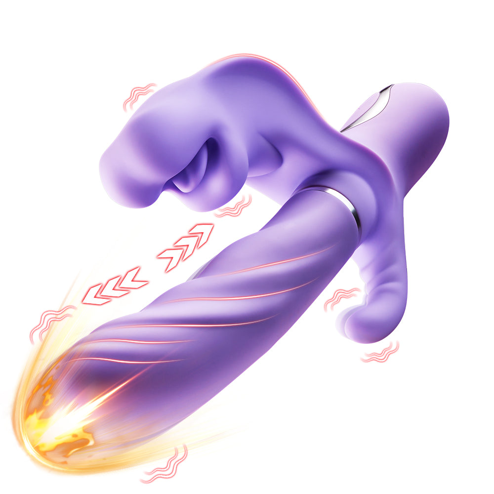 G Spot Vibrator Rabbit Thrusting Vibrators with Tongue Anal with Thrust and Nibbling