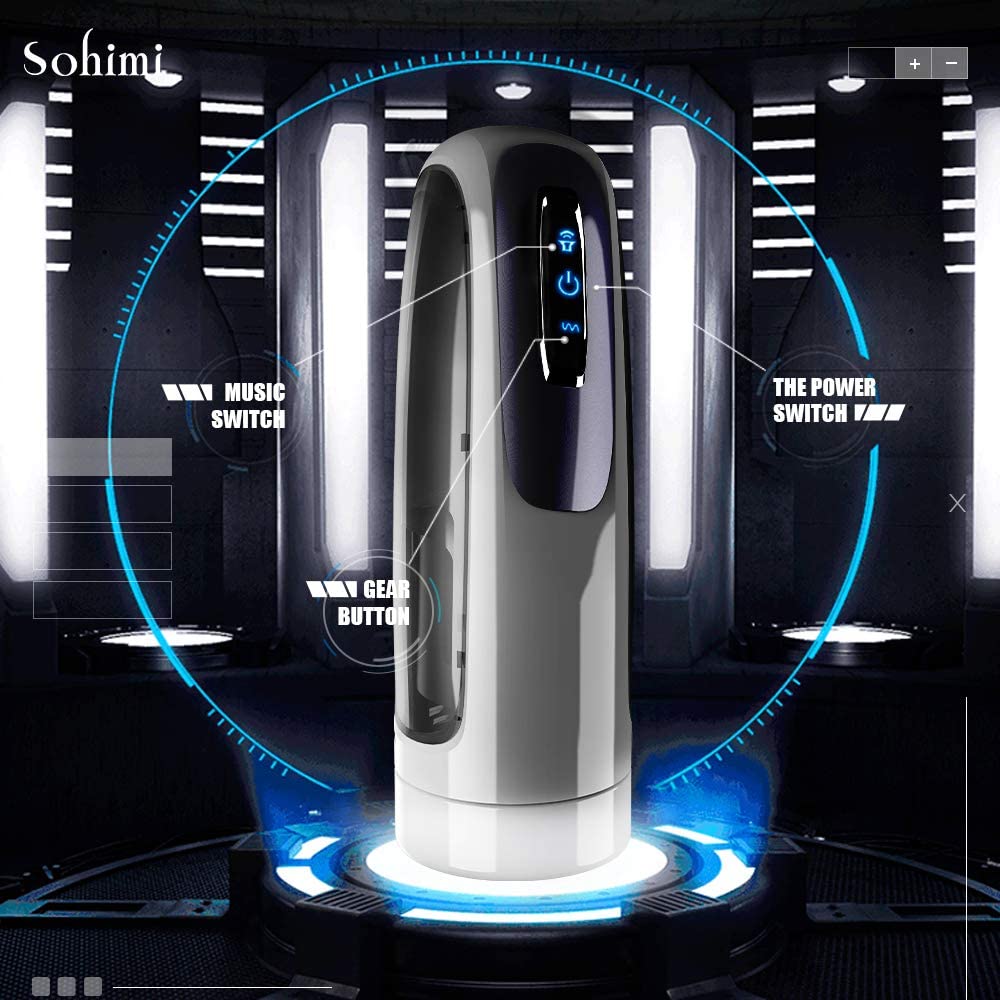 Sex Toys for Men Automatic Male Masturbator Adult Male Sex Toy with Suction Base Penis Pump with 10 Thrusting and 10 Rotating Modes multi function