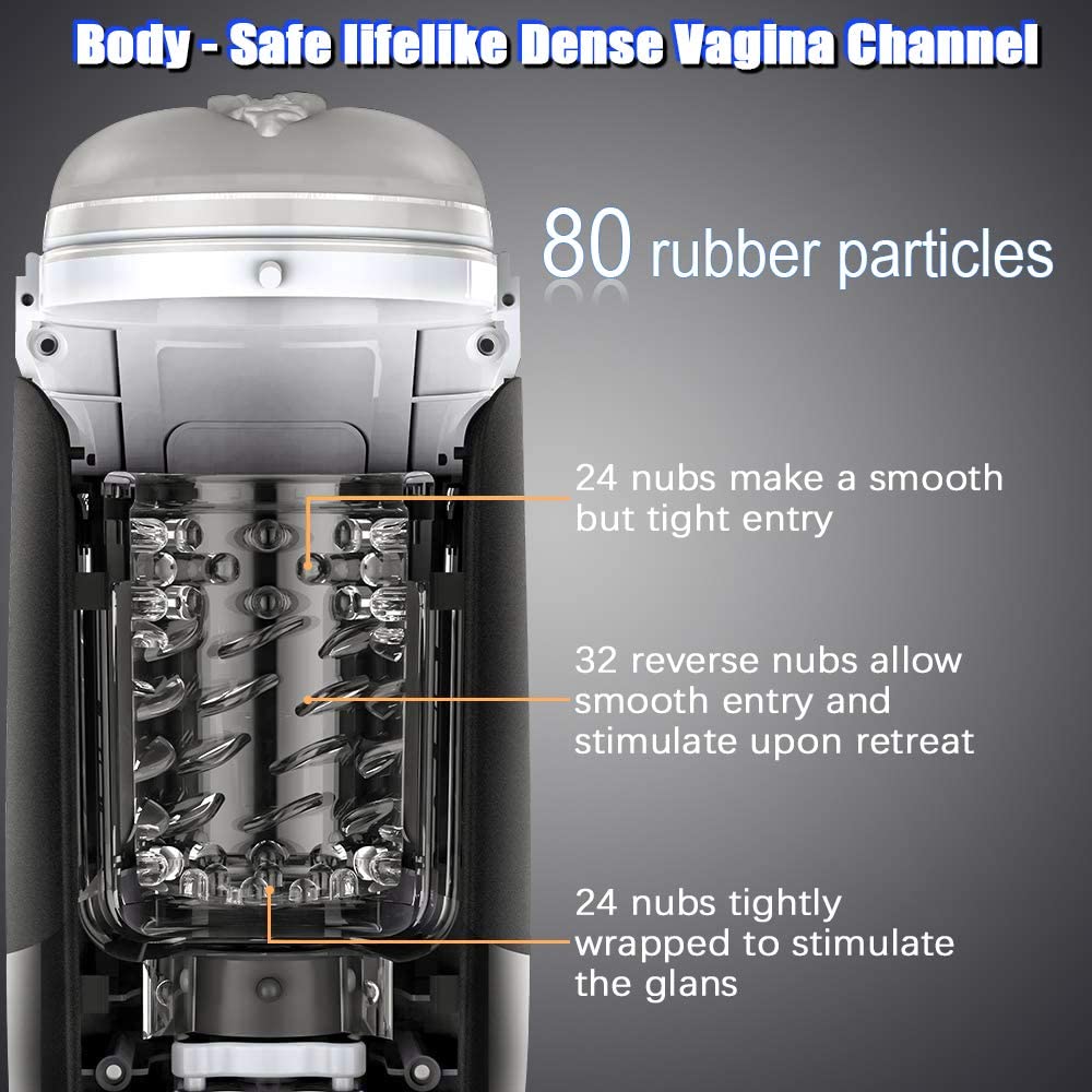 Sex Toys for Men Automatic Male Masturbator Adult Male Sex Toy with Suction Base Penis Pump with 10 Thrusting and 10 Rotating Modes - ANGELO