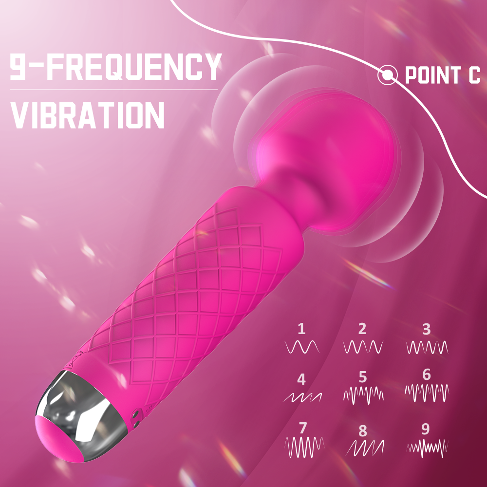 Vibrator Wand Clitoris Stimulation G Spot Dildo with 9-Frequency Vibration 9-frequency vibration