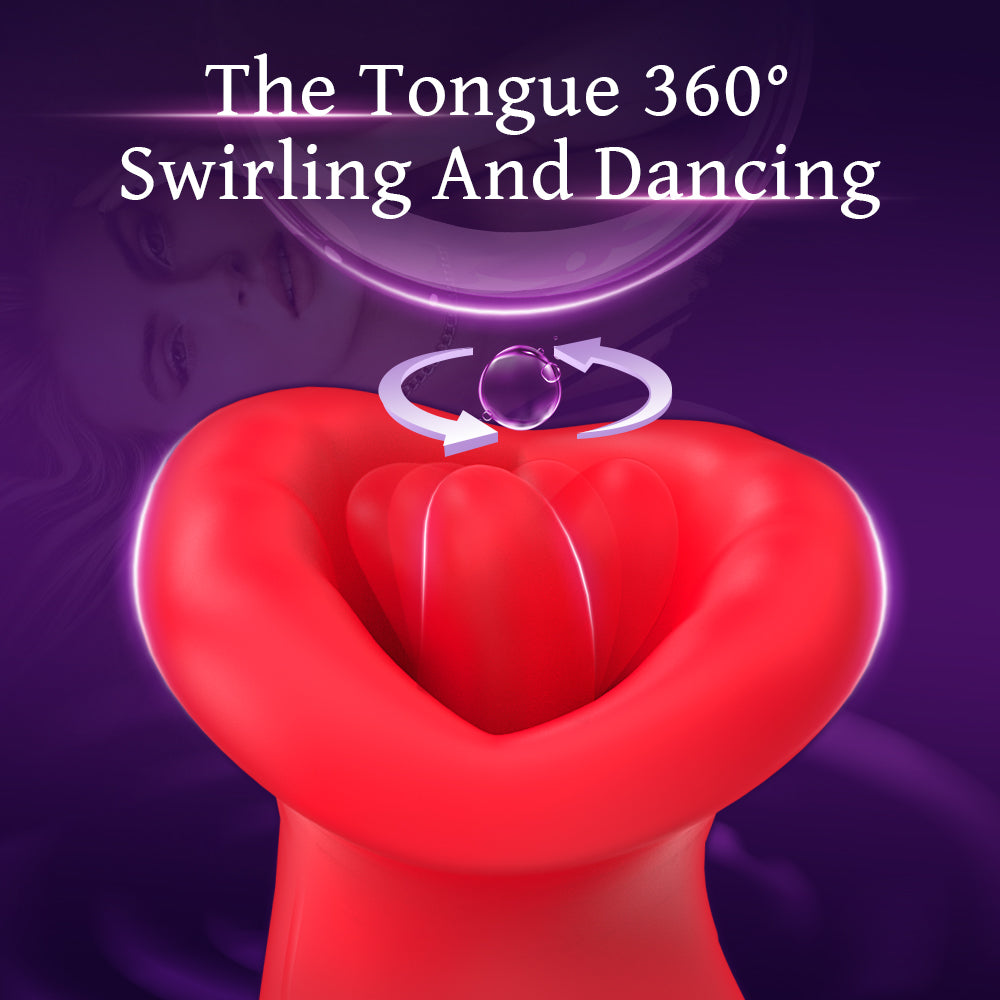 Adult Sex Toys Vibrator Rose Toy Rose Sex Stimulator for Women with 10 Vibration Modes and 3 French Kissing Modes 360° tongue