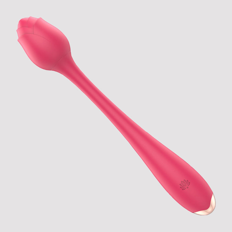 Rose Female Masturbator Silicone USB Charging Dragon Bone Clitoral G Spot Tongue Licking Egg Vibrator