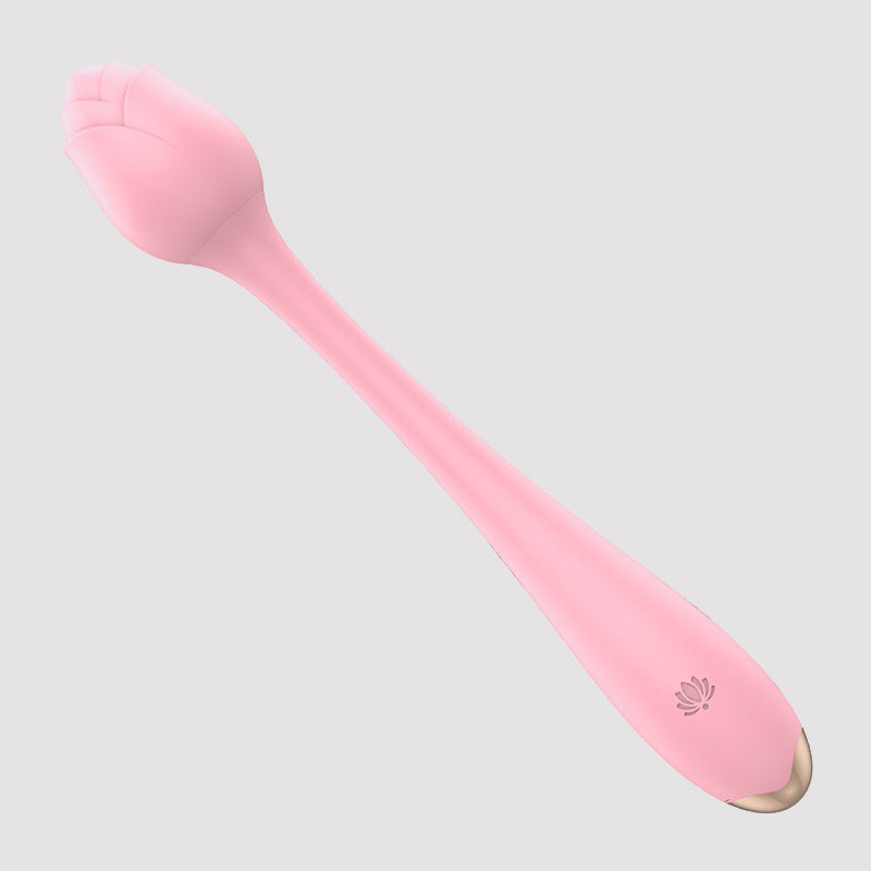 Rose Female Masturbator Silicone USB Charging Dragon Bone Clitoral G Spot Tongue Licking Egg Vibrator - LOTUS