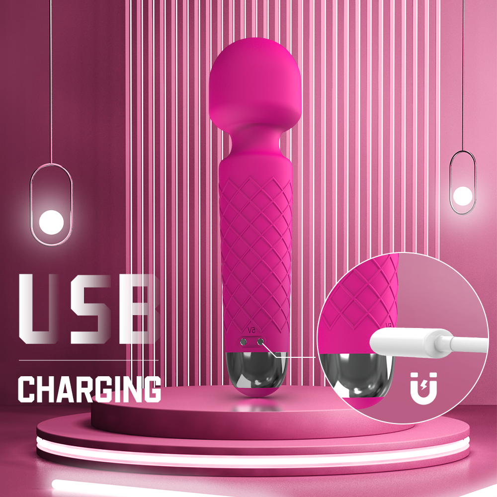 Vibrator Wand Clitoris Stimulation G Spot Dildo with 9-Frequency Vibration usb charging